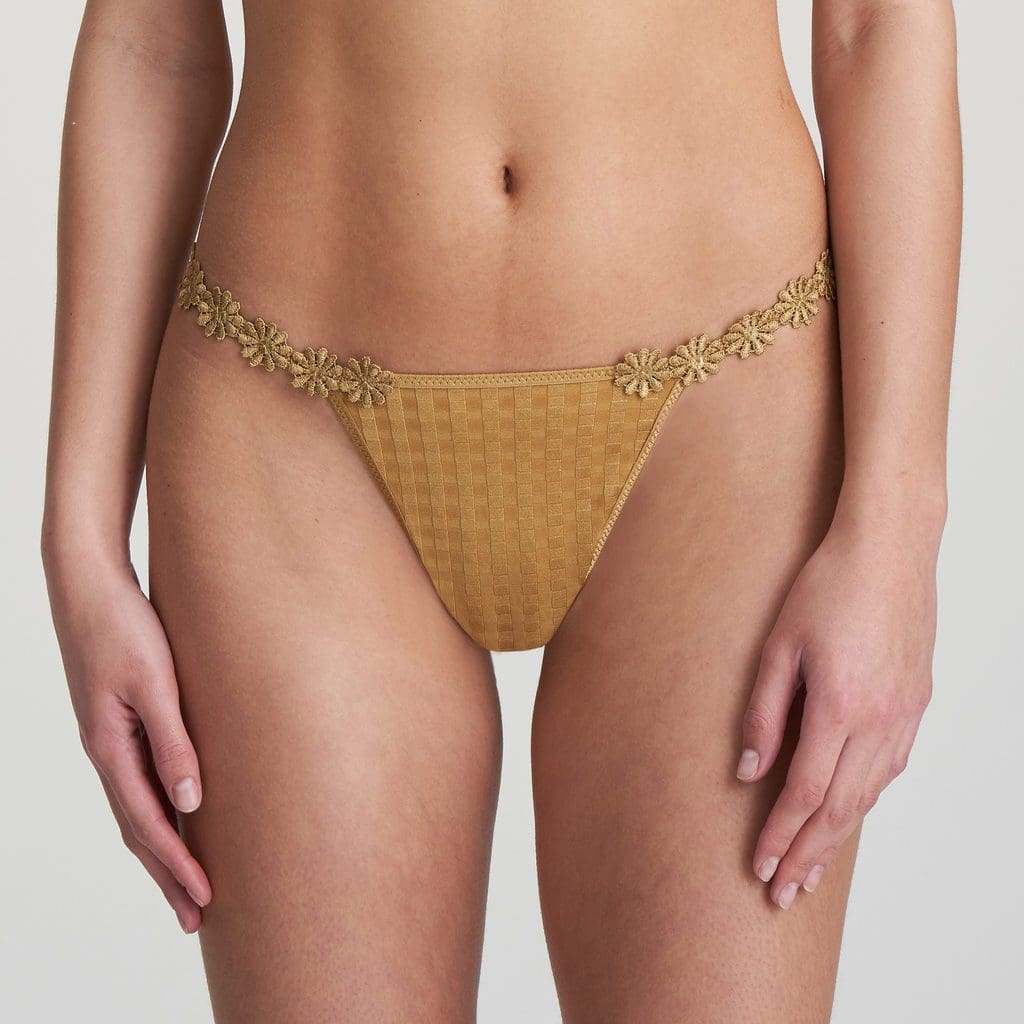 Front image of Woman wearing Marie Jo Avero Gold Daisy Gstring
