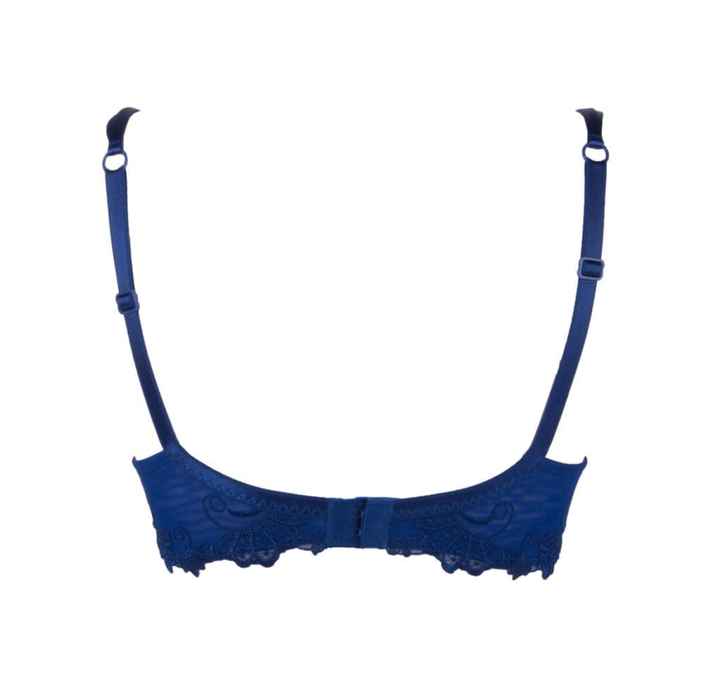 Back View of Lise Charmel Dressing Floral Half Cup bra in dressing blue