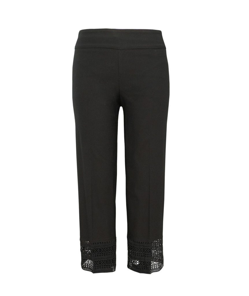 Womens Up Straight Legged Crop Trousers in Black