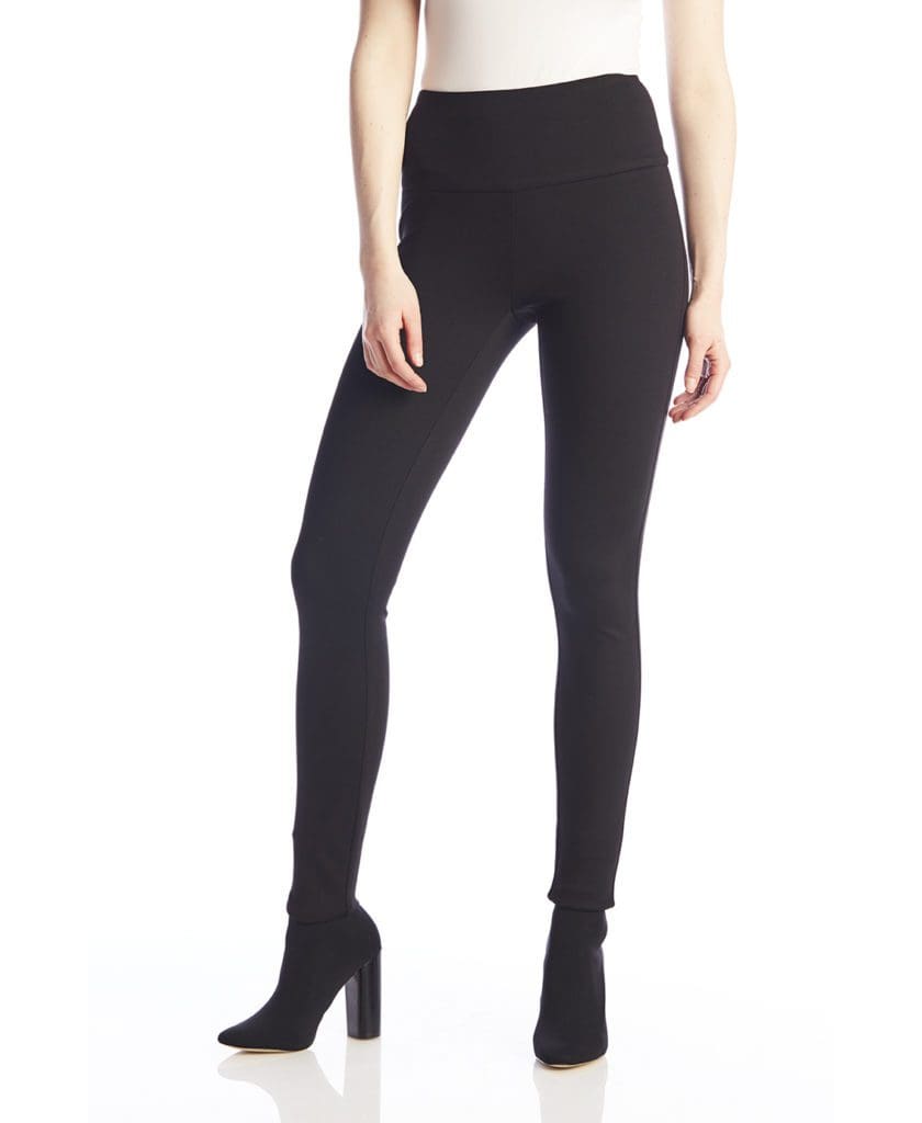Front image of woman wearing Up! Pants Ponte Super Skinny Leg Trouser in Black