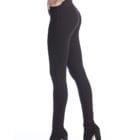 Side image of woman wearing Up! Pants Ponte Super Skinny Leg Trouser in Black