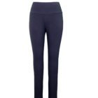 Front image of woman wearing Up! Pants Ponte Super Skinny Leg Trouser in Navy