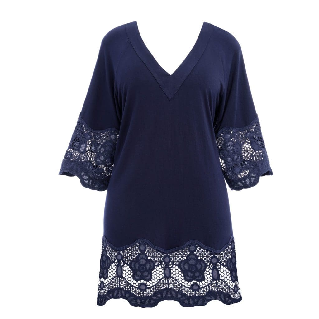 The Luxury Beachwear Tunic Dress in Navy Blue