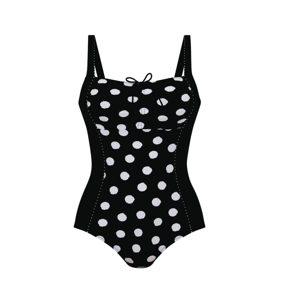 The Anita Mallvina Black and White Polka Dot Mastectomy Swimsuit