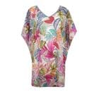 the La Muse Tunic Cover Up in Bright Leaf Multi Print