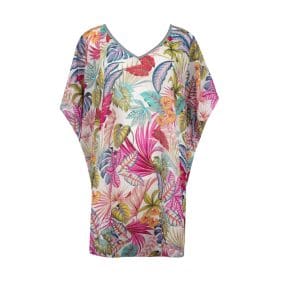 the La Muse Tunic Cover Up in Bright Leaf Multi Print