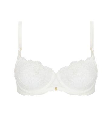 Larisalt Bras For Women,Women's Fancies Underwire Plunge Bra White,90C